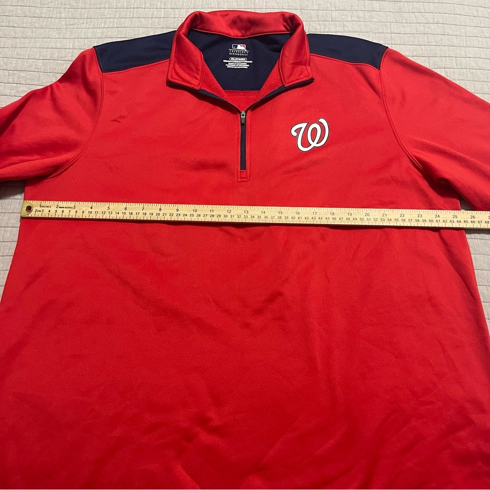 MLB Washington Nationals 1/4 Zip Pullover Jacket Men's Size 2XL - Picture 3 of 11